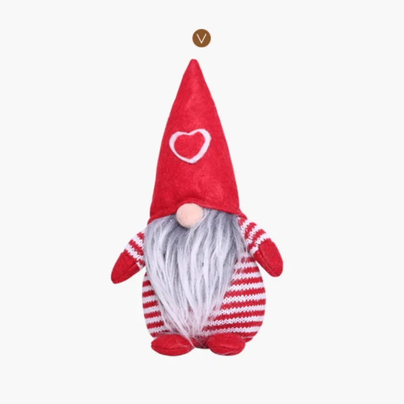 Christmas Santa Doll Non-Woven Hat With Heart Handmade Gnome Plush Dolls Ornament Holiday Table Decor Festive Present Xmas Gift