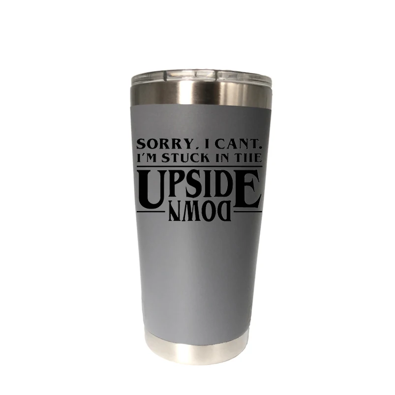 20 oz gray 20 унций тумблер дорожная Автомобильная кружка с двойными стенками Изолированная вакуумная фляжка термос из нержавеющей стали бутылка для воды холодное или Горячее пиво кофе кружка - Цвет: 20 oz gray