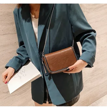

Women's shoulder bag diagonal straddle bag 2020 winter new chain bag small square bag Pu versatile simple women's shoulder bag