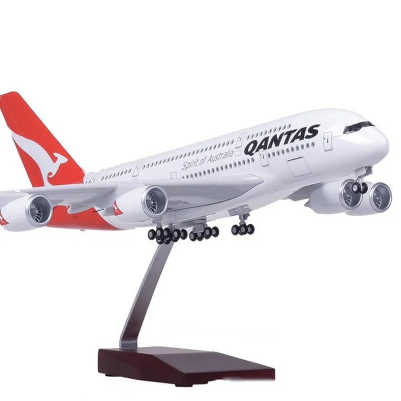 Самолёт-в-масштабе-365-1-200-см-380-a380-модель-авиакомпании-qantas-Модель-w-светильник-литая-под-давлением-модель-самолета-из-пластика-и-смолы-для-коллекции