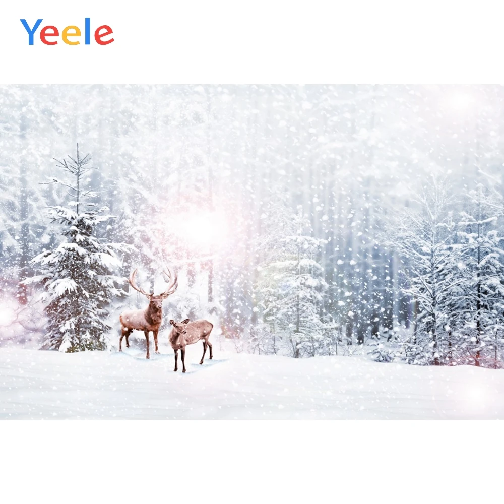 NBK12652 Yeele фон для фотосъемки с изображением зимнего леса сосны лося снега рождественского пейзажа персонализированные фоны для фотостудии - Цвет: NBK12652