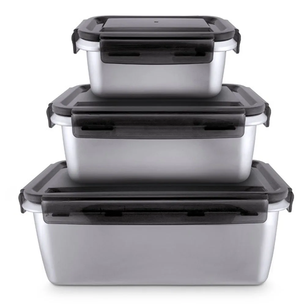 Bento квадратный Открытый походный контейнер для хранения продуктов, контейнер для еды, контейнер для обедов, для дома, кухни, школы, офиса, из нержавеющей стали