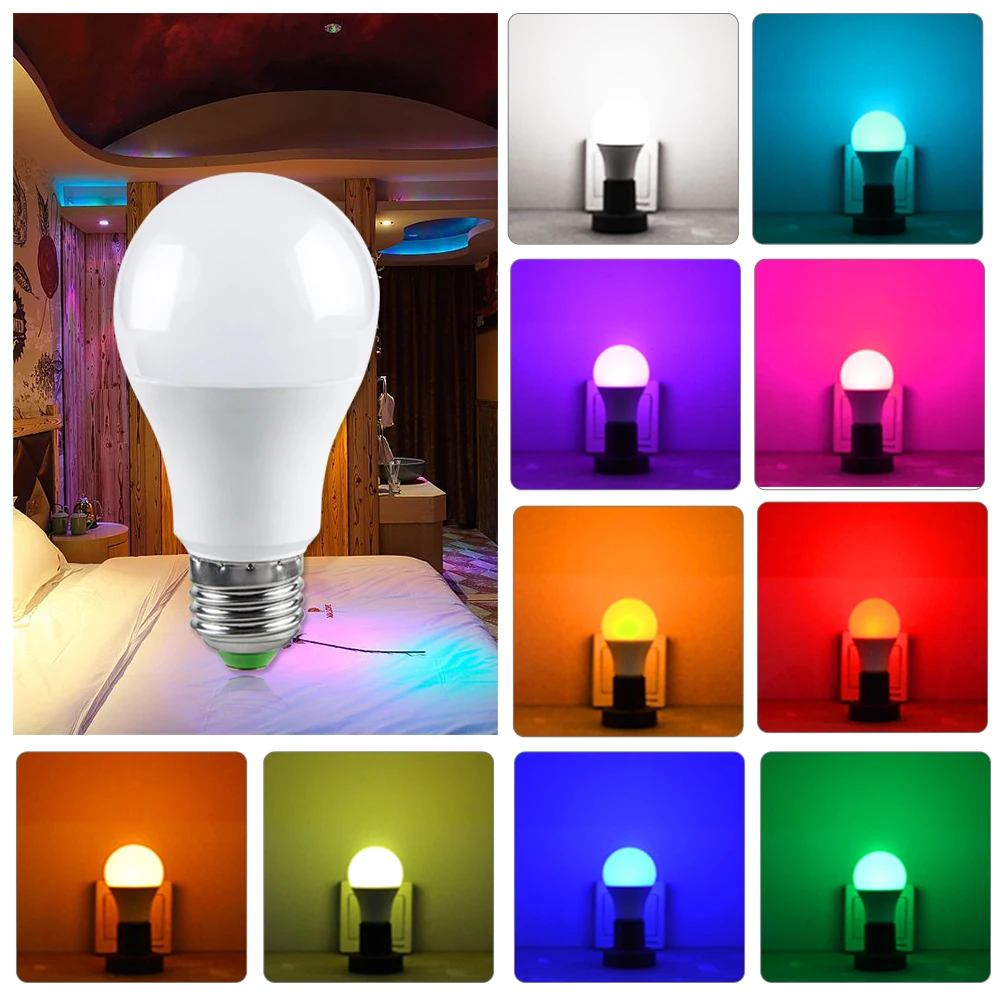 85-265 в E27 светодиодный 16 изменяемый цвет RGB Ночной Светильник ИК-пульт дистанционного управления RGB лампа для праздника ночной декоративный светильник s