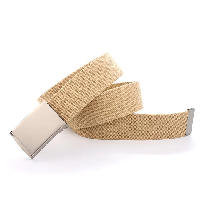 FINEJO Canvas Waistband Plain Men Belt Casual Man Belt Waist Fashion Solid Candy Color Webbing Strap Male Belts