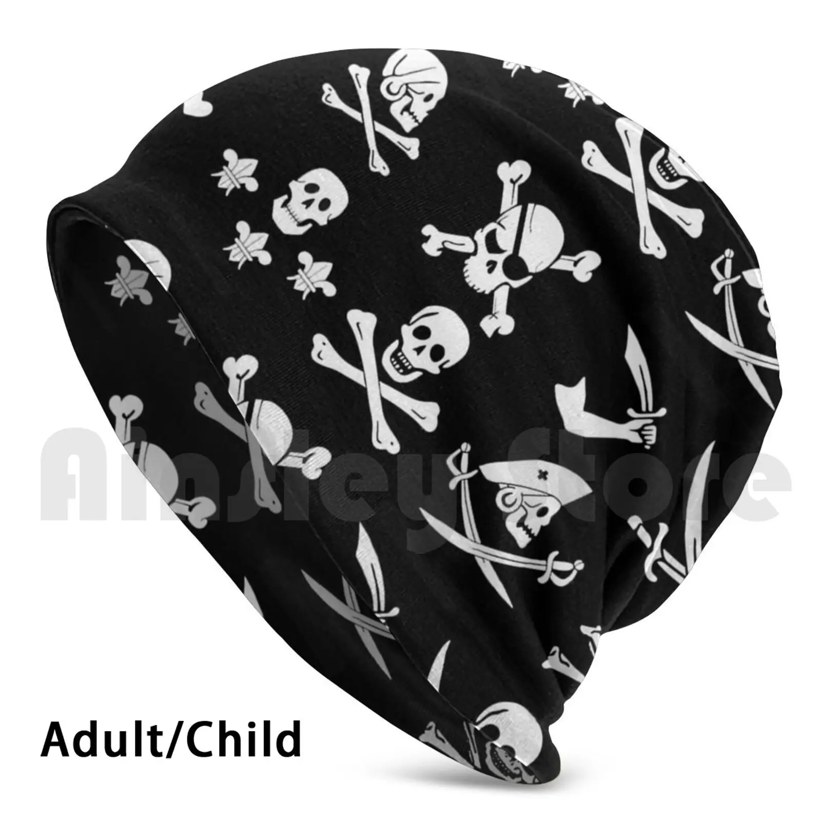 Black Pirate Banner Skull, Ossa Incrociate, Spade Berretti Pullover Cap Confortevole Pirate Pirate Flags Banner Talk