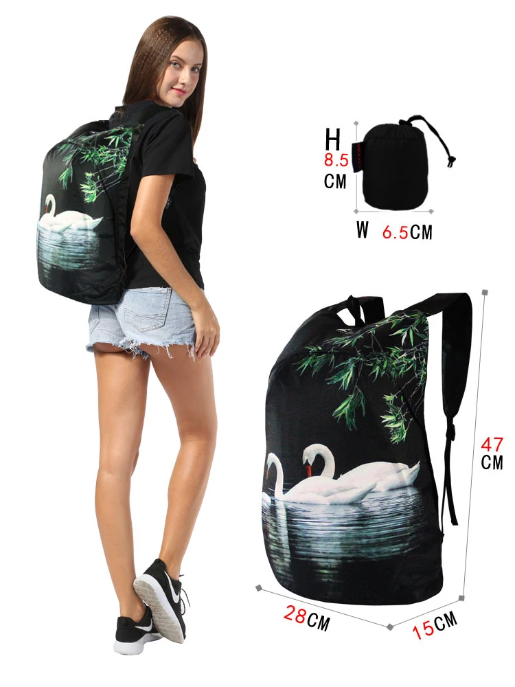 PLAYKING-Mochila plegable de nailon para hombre y mujer, bolsa pequeña de viaje, ligera, impermeable, para acampar - Imagen 5
