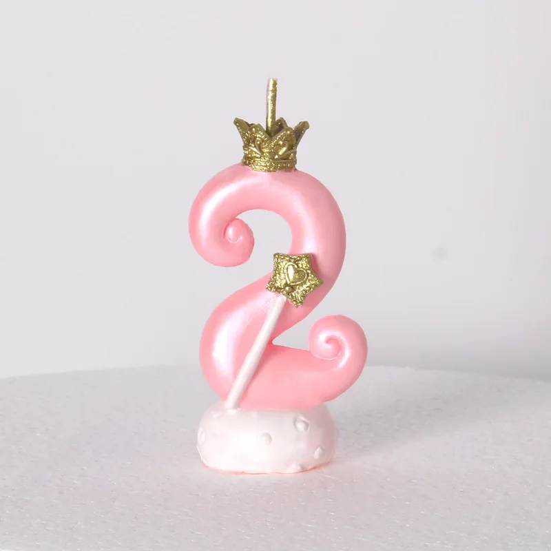pink 2 Симпатичные 0-9 формы день рождения номер свечи аксессуары для украшения торта кекса топперы детский душ вечерние принадлежности - Цвет: pink 2