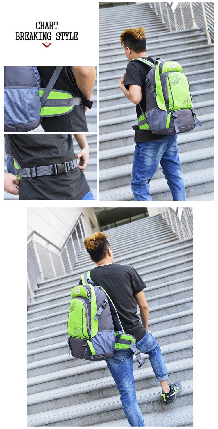 KUBUG 40L большая уличная бейсболка для езды и походов, рюкзак для кемпинга, дорожная сумка для мужчин и женщин, Водонепроницаемый Спортивный Рюкзак Студенческая сумка