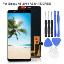 

Replacement AMOLED Touch Screen Digitizer for Samsung A8 2018 A530 A530F/DS (With disassembly tool)
