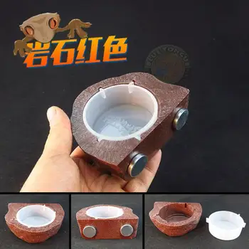 

Resin magnetic suspension feeding pots feeder bowl dish for chameleon lizard or tortoise pet stone-like