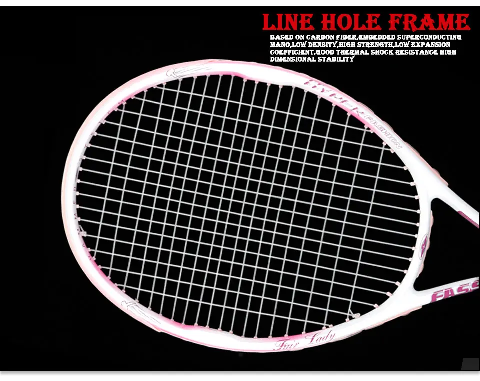 Профессиональная теннисная ракетка из углеродного волокна 50-55LBS для взрослых с сумкой, теннисная ракетка для мужчин и женщин