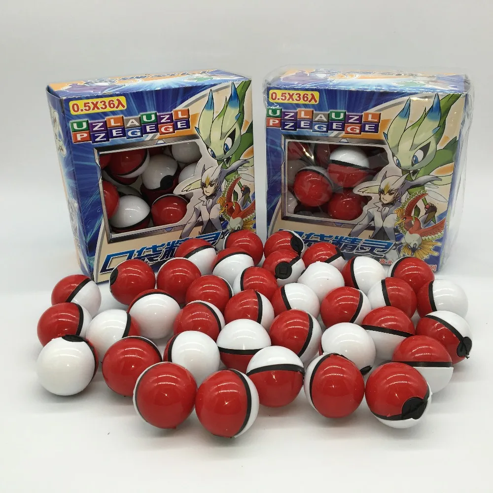 36 шт./лот многоцветный/красный PokeBall питомец с кристаллами pokebolas Poke фигурка Pokeball