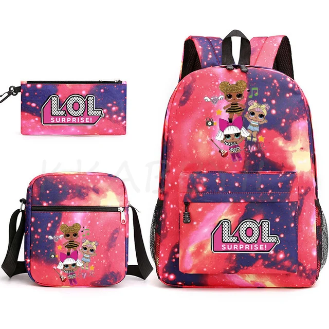 LOL Dolls Backpack 3pcs Set Boy Girls 