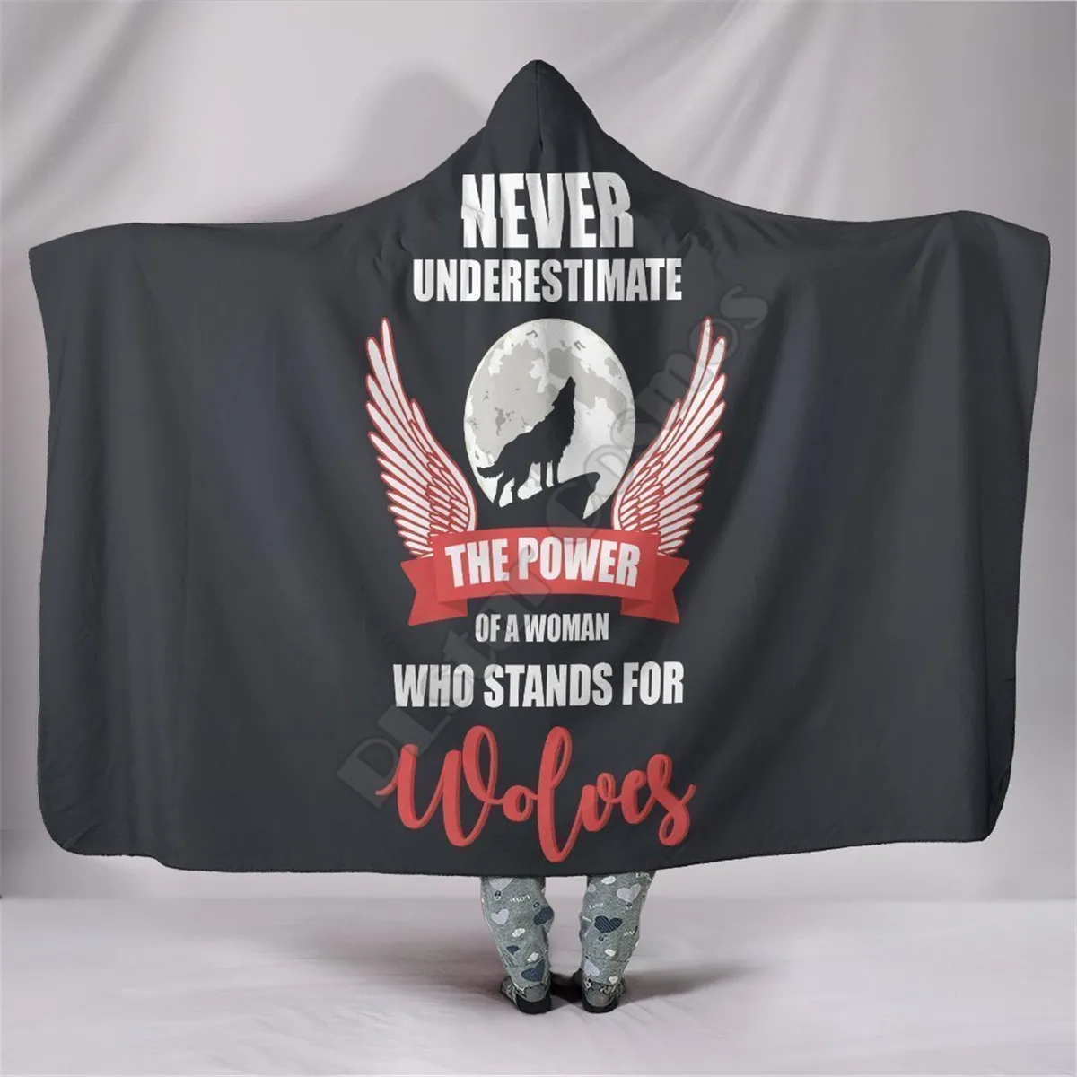

Wolf Life Hooded Blanket Adult colorful child Sherpa Fleece Wearable Blanket Microfiber Bedding Style-1