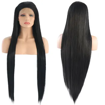 

Bombshell Wigs Long Silky Straight Synthetic Lace Front Wig Glueless Heat Resistant Fiber Hair Natural Hairline For Women Wigs