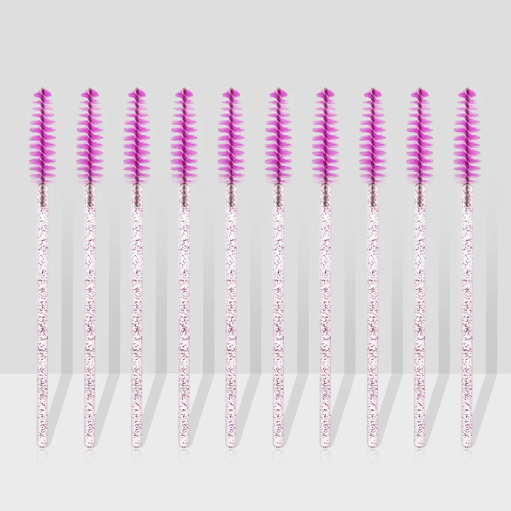 50pcs Disposable Eyelash Brushes Set Mascara Applicator Eye Makeup Brushes Beauty Tools EY669 - Handle Color: Rose Red