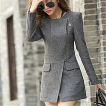 Новые женские пальто кашемир Звездный пальто узкого кроя Большие размеры куртка женская одежда Tops осеннее зимнее пальто с лацканами кардиган на молнии