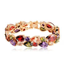 Mona Lisa AAA циркон розовое золото P браслет и браслет классические модные роскошные элегантные ювелирные изделия для молодых девушек