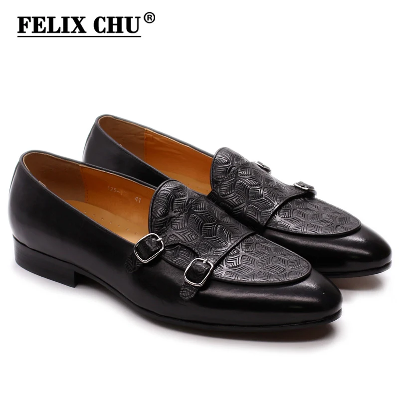 2020 Autumn shoes Mens Loafers Classic Monk Strap Men Shoes Genuine Leather Slip On Dress Shoes Wedding Casual Business Modern