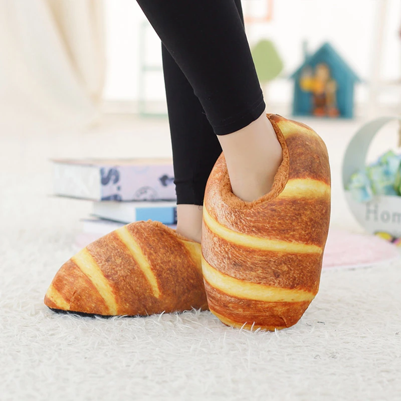 Simulation Bread Cartoon Slippers Couple Autumn Winter Cotton Slippers  Creative Home Floor Shoes Bedroom Warm Soft Home Shoes - Women's Slippers -  AliExpress