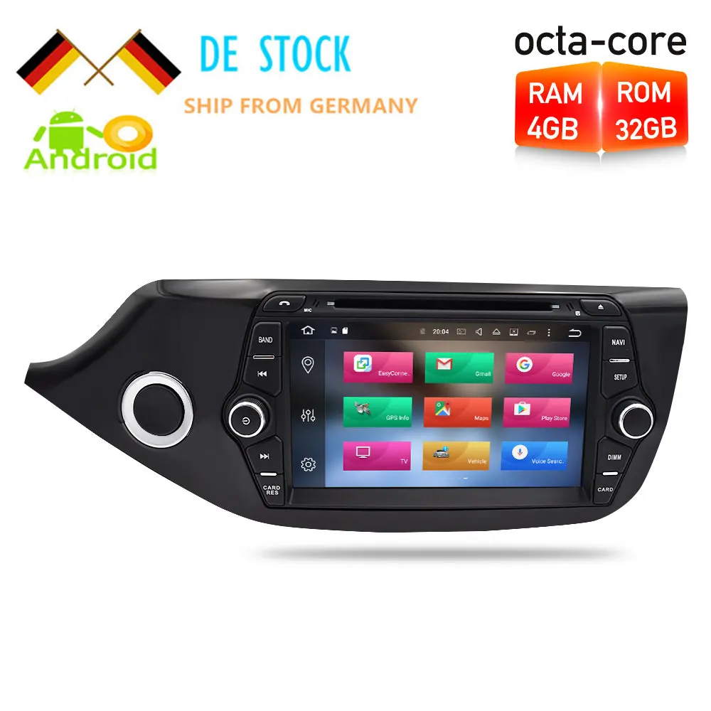 Ips экран Android 9,0 автомобильный Радио gps навигация Мультимедиа dvd-плеер для Kia Ceed 2012- Авто RDS Аудио wifi стерео 4G ram - Цвет: Android 8.0
