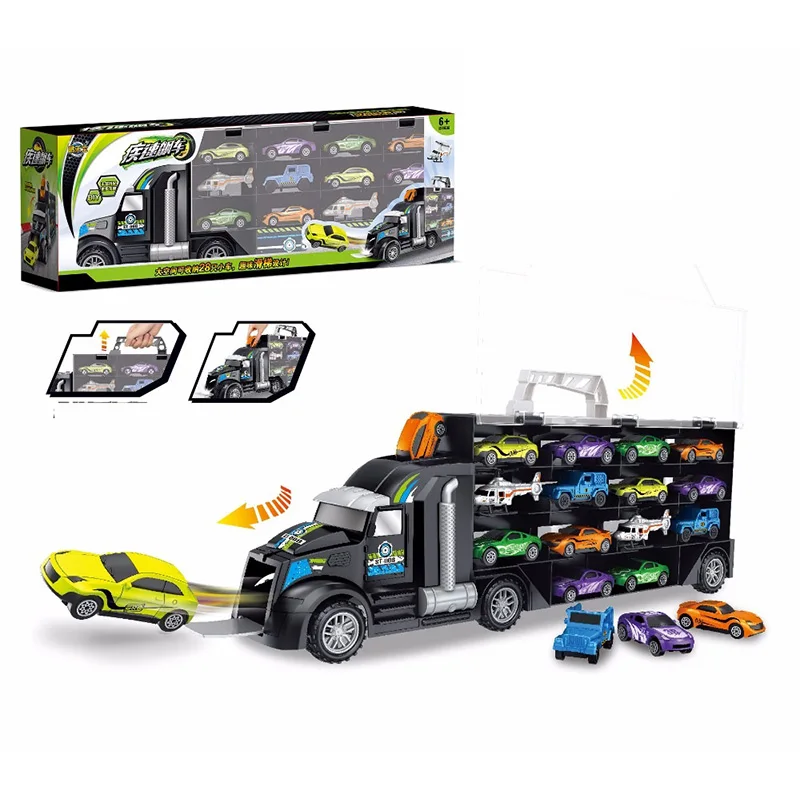 13 шт./компл. транспортный автомобиль грузовик Перевозчик игрушек» для мальчиков(в том числе сплав 10 машин и 2 вертолета) для детей
