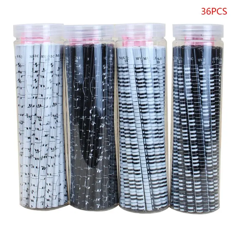 

36pcs Musical Note Pencil 2B Standard Round Pencils Piano Notes Writing Drawing Tool Stationery School Student Gift D08A