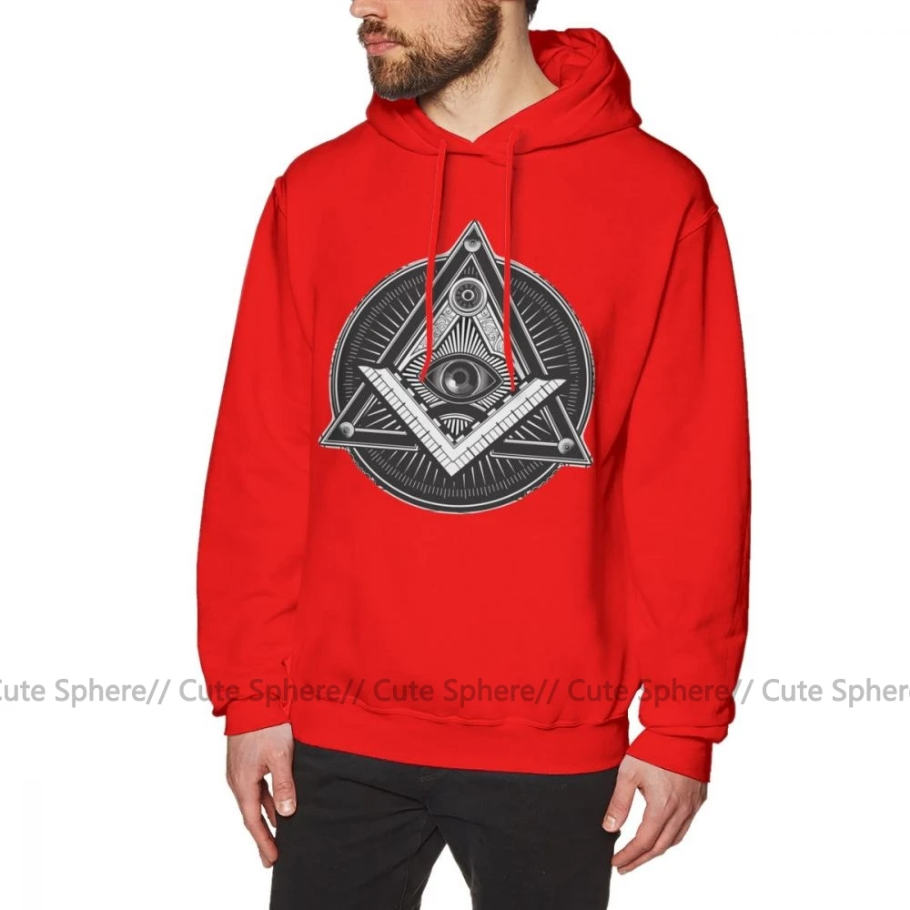 Illuminati Толстовка Illuminati толстовки Повседневный фиолетовый пуловер толстовка XXXL длинная Осенняя уличная Хлопковая мужская Толстовка - Цвет: Red