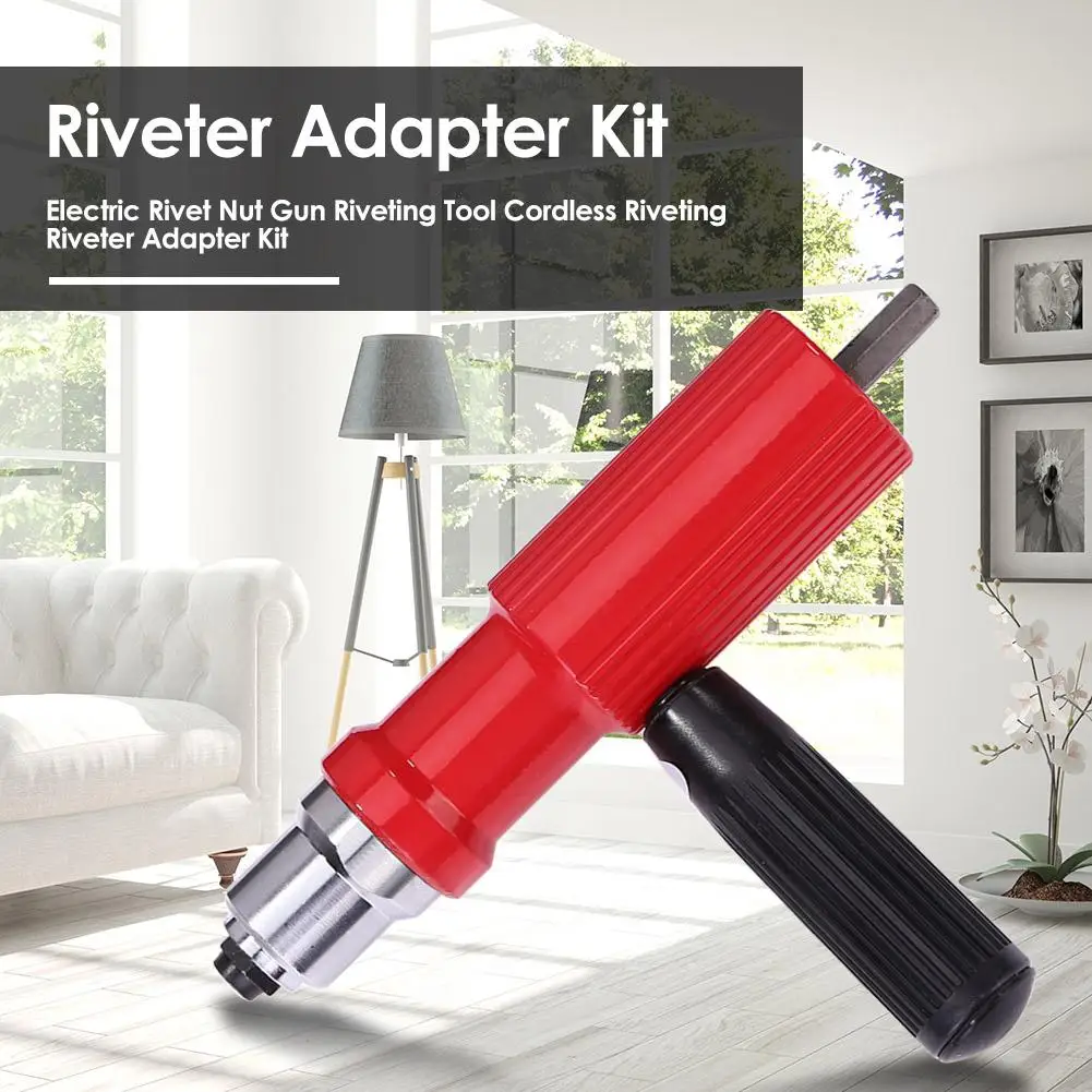 

Electric Rivet Nut Gun Riveting Tool Drill Adapter Cordless Riveting Tool Insert Nut Pull Rivet Tool Electric Hand Drill Set
