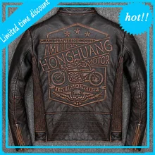 Новинка, мужская куртка из воловьей кожи, брендовая, винтажная, толстая, натуральная кожа, на молнии, мужская куртка, Осень-зима, приталенная