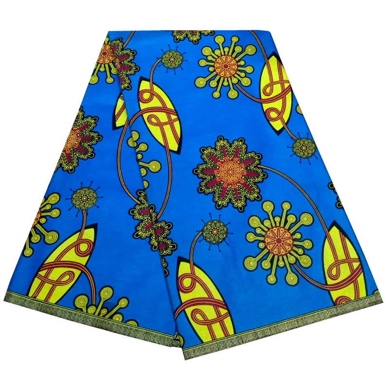 

Новое поступление, африканская восковая ткань с принтом, настоящая восковая ткань из Анкары, хлопковый материал для свадебного платья невесты, 6 ярдов