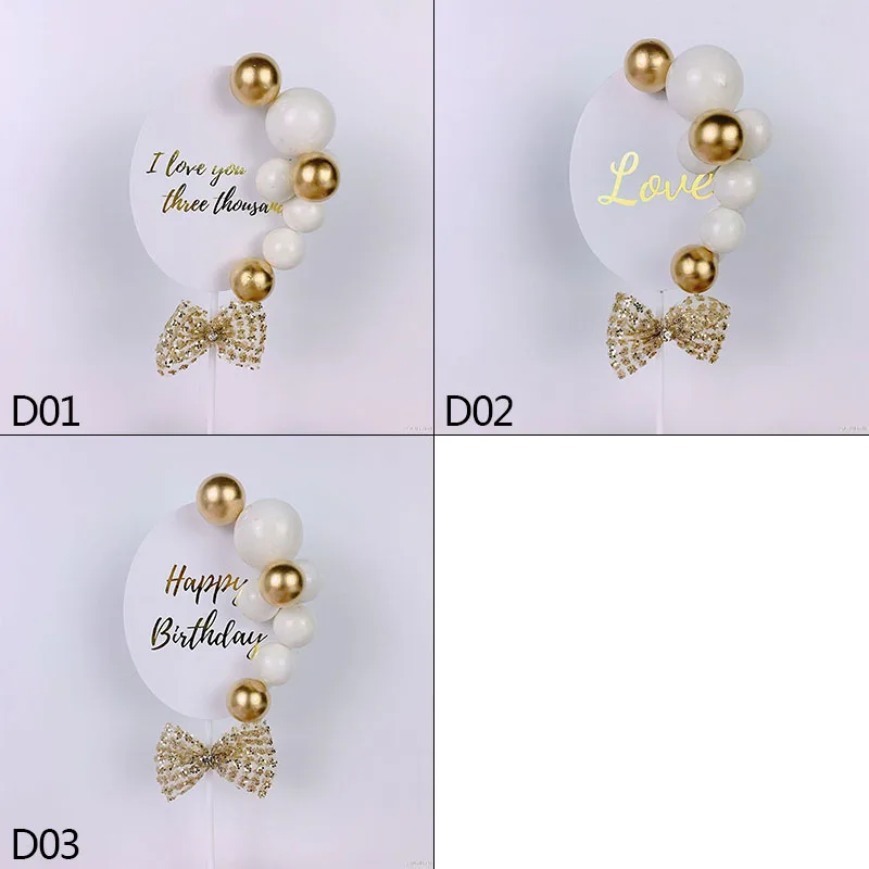 Блестящие Золотые шарики для вечевечерние топпер торта Детские топперы кексов