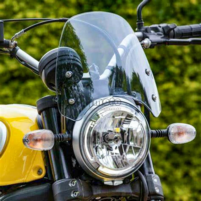 Cupolino Per Triumph Bonneville E T100 - Parabrezza Moto In Alluminio E PC, Nero - Foto 12
