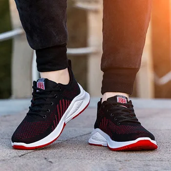 

Men Sneakers 2020 New Breathable Lace Up Men Flats Mesh Shoes Fashion Casual No-slip Men Vulcanize Shoes Tenis Masculino