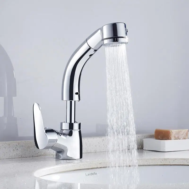 Смеситель кухонный из нержавеющей стали с регулируемой высотой и поворотом на 360