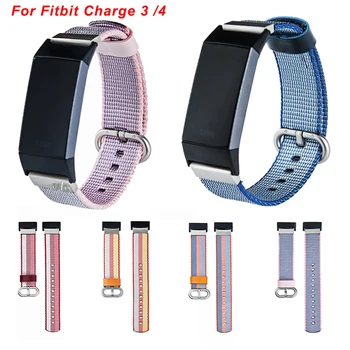 

Smart Watchband For Fitbit Charge 3/4 Wrist Nylon Denim Watch Strap For Fitbit Charge 4 Wristband Replacement Band Accessories