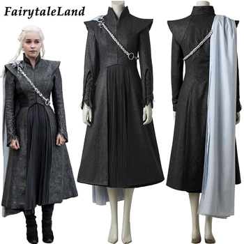 

Daenerys Targaryen Costume Game of Thrones Season 7 Cosplay Fancy Dress Halloween Adult Women Outfit Boots Cloak