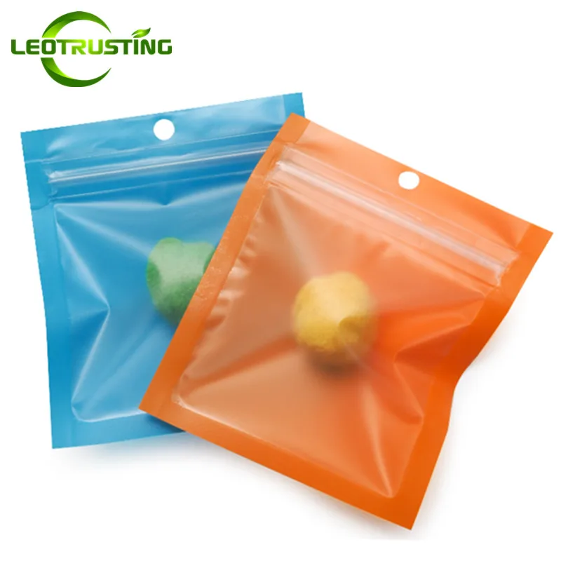 

Leotrusting 600pcs/Pack 7x8cm Mini Clear Front Plastic Bag Frosted Ziplock Bag Small Gift Powder Plastic Packaging Bags
