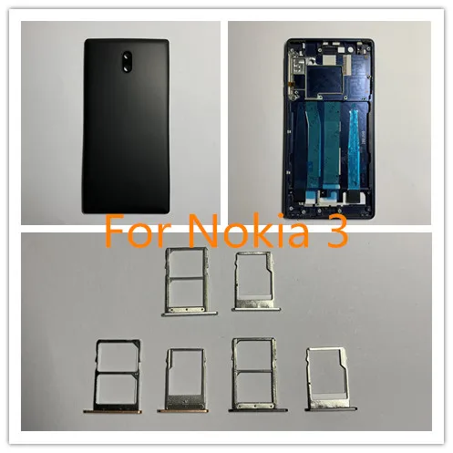 Задняя крышка батарейного отсека для Nokia 3 задняя корпуса средняя рамка лицевая