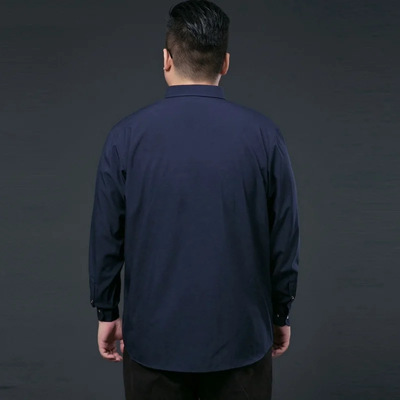 Большие размеры 11XL Мужская строгая сорочка Длинные рукава 7XL 8XL 9XL 10XL хлопок офисные свадебные рубашки 130 кг 140 кг 150 кг 54 56-58 60