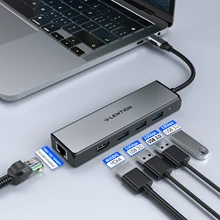 Usb-хаб USB 3,0 HDMI адаптер док-станция для MacBook Pro 13,3 Вид аксессуаров C 3,0 разветвитель 5 Порты и разъёмы RJ45 концентратора с Gigabit Ethernet