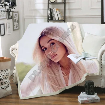 

Celebrity Ariana Grand Design Blanket Plush 3d Printed for Adults Sofa Sherpa Fleece Bedspread Wrap Throw Blanket Microfiber -12
