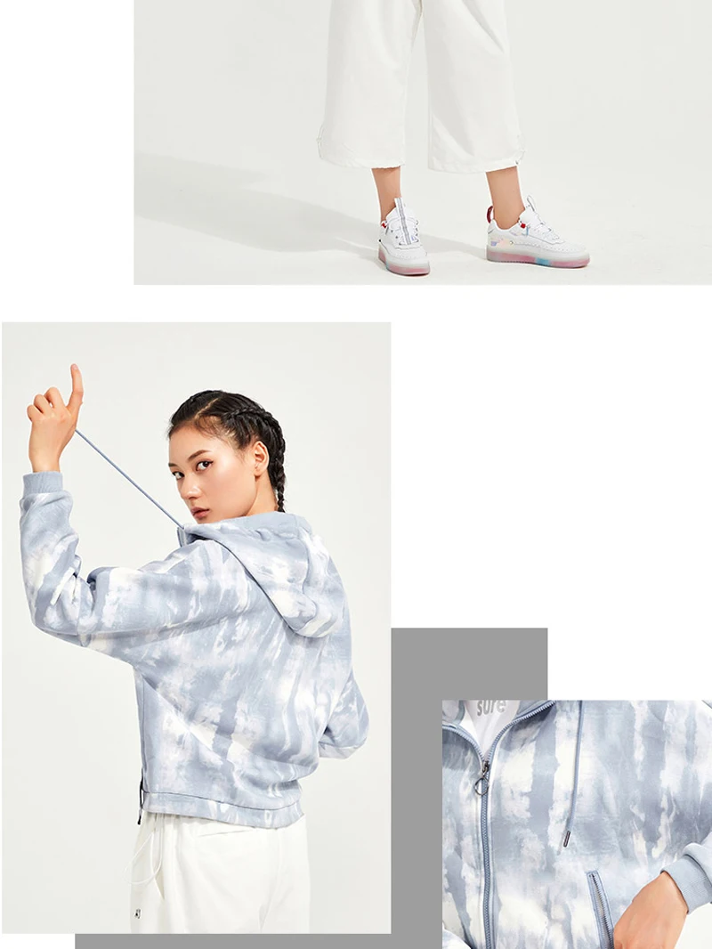 Li-Ning, Женская трендовая толстовка, теплая на зиму, флис, свободный крой, 66% полиэстер, 34% хлопок, подкладка, спортивный свитер AWDP466 WWW1066