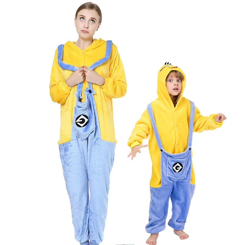 кигуруми Детские пижамы в виде единорога зимние для взрослых с вышивкой животных