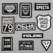 Аксессуары для одежды с буквенным принтом; одежда с нашивками разных цветов; модная одежда с заплатками