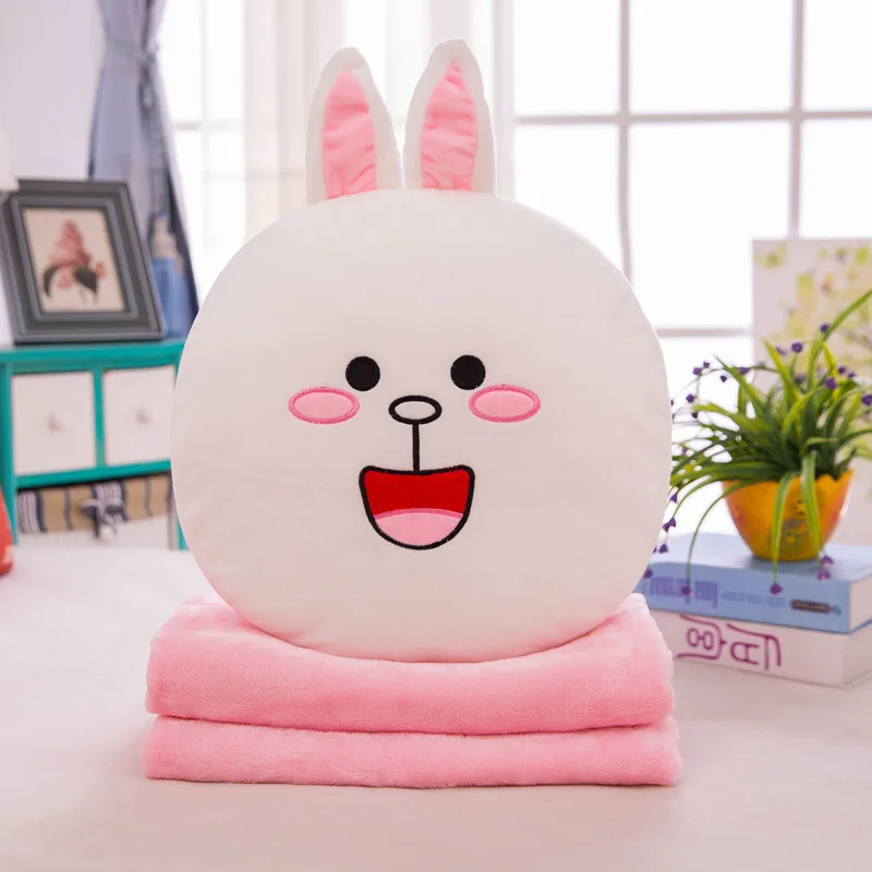 Cartoon Summer Blanket Pillow Rabbit Airable Cover Plush Toys Girl'S Gift Large Amount Can Be Printed Logo