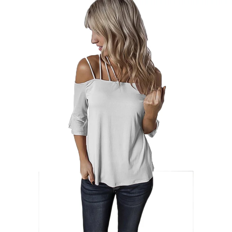 

Fashion Summer Blouse Women Sexy Sling Strapless Halter Trumpet Sleeve Womens Tops and Blouses Off Shoulder Top Ladies Tops New