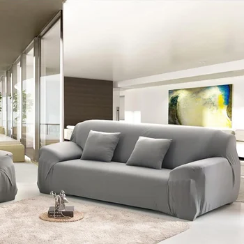 

European Elastic Anti Slip Sofa Cover Stretch Fabric Sofa Cover Cushion Universal Full Cover Sofa Towel For Living Room Gray