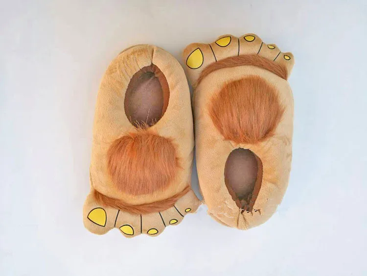 Cartoon Indoor Unisex Home Plush Slipper Soft Stuffed Animal Hobbit Toes Big Feet Creative Hairy Keep Warm Non-slip Winter Shoes