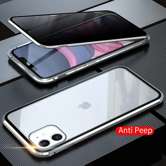Магнитный чехол для iPhone 8 7 11 Pro Max X XS MAX XR 6 6S Plus двусторонний защитный чехол из закаленного стекла